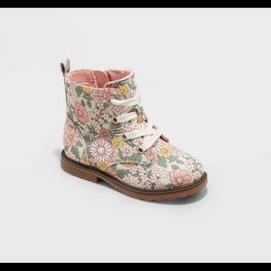 Cat and Jack Floral Combat Boots size 10